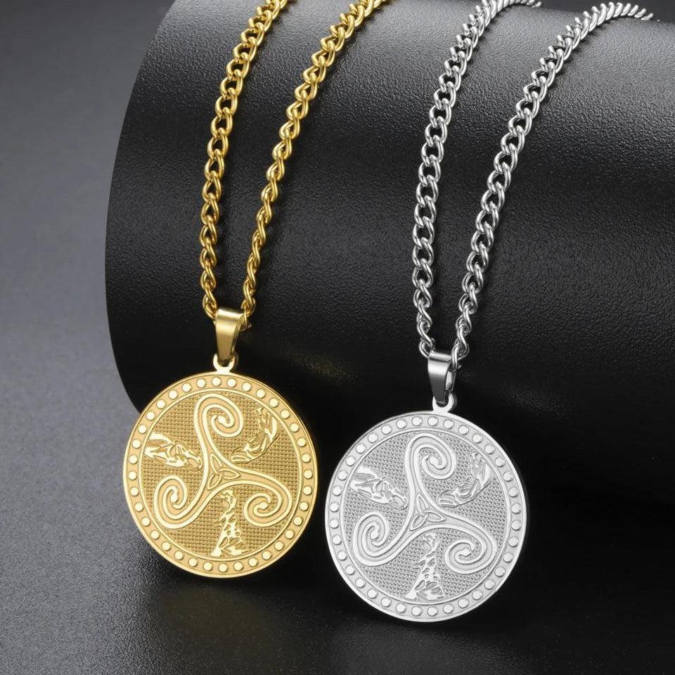 Witchcraft Triple Moon Goddess Triskele Symbol Necklace Wicca Pagan Jewelry-MoonChildWorld