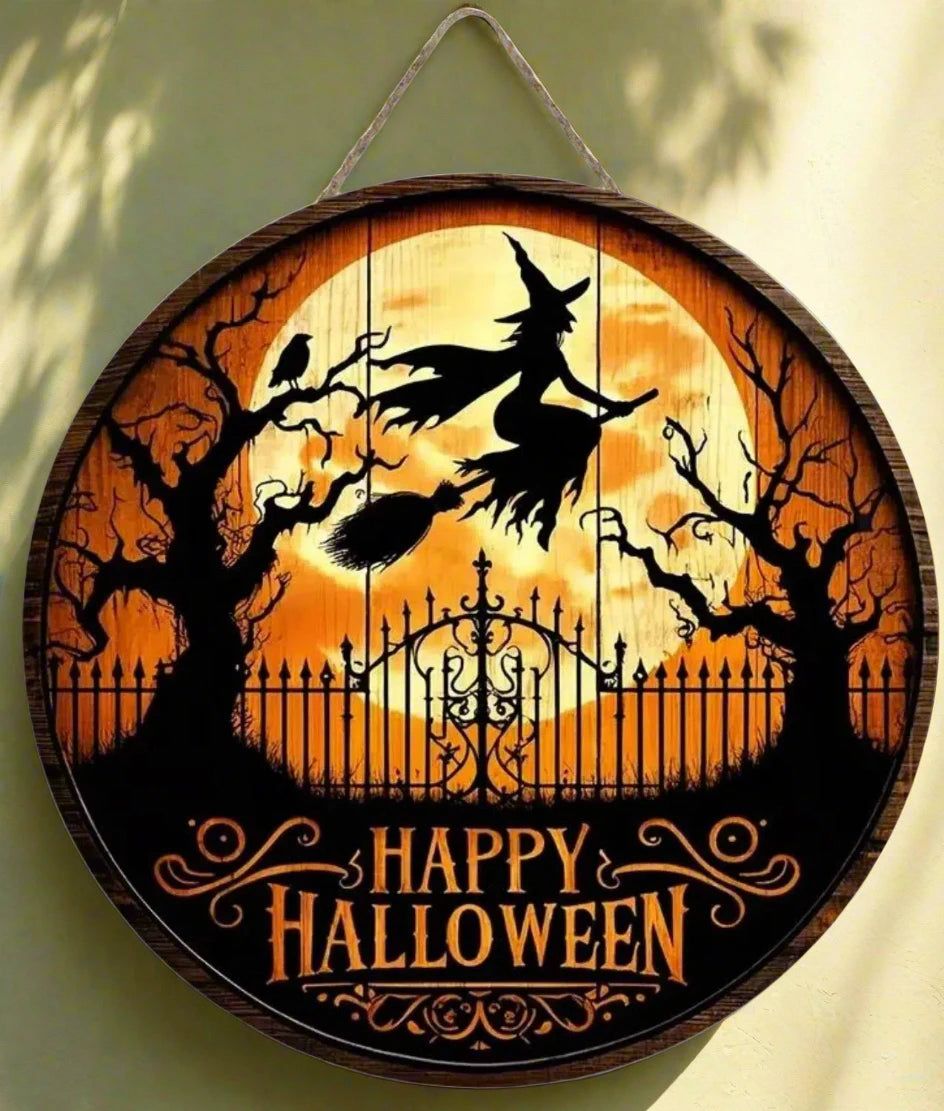 Vintage Wooden Sign Halloween Hanging Sign Gothic Wood Sign-MoonChildWorld