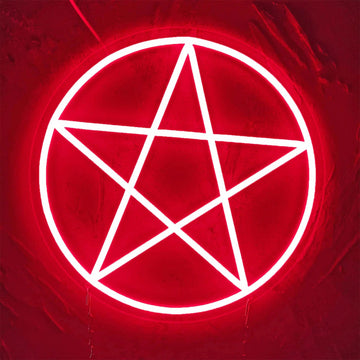 Wicca Pagan Pentagram LED Neon Light Sign Magic Pentacle Neon Sign Witchcraft Wall Decor-MoonChildWorld
