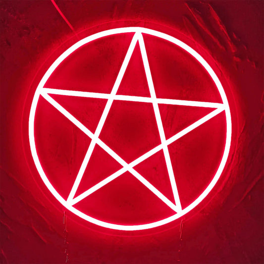 Wicca Pagan Pentagram LED Neon Light Sign Magic Pentacle Neon Sign Witchcraft Wall Decor