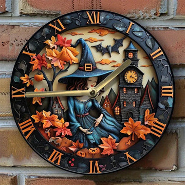 Witch Halloween Wall Clock Gothic Wall Clock-MoonChildWorld