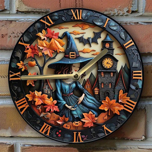 Witch Halloween Wall Clock Gothic Wall Clock