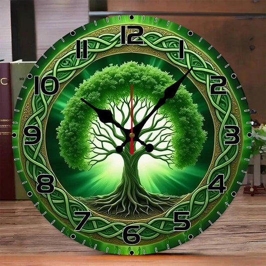 Celtic Tree of life Wooden Wall Clock Pagan Home Decor