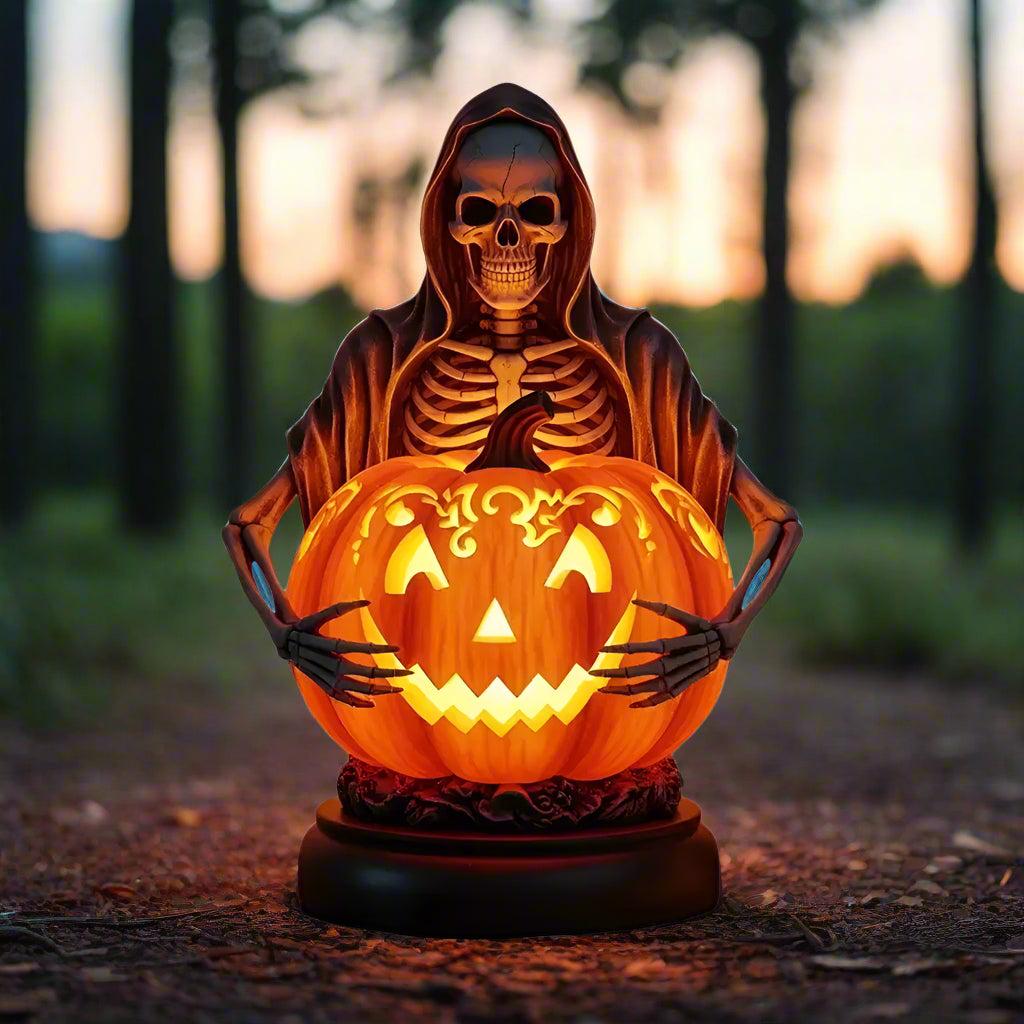Halloween Pumpkin Night Light - Gothic Skeleton Ghost Witch LED Lamp Home Decor-MoonChildWorld