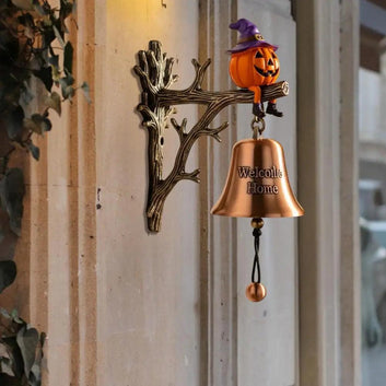 Spooky Halloween Witch Door Bell Vintage Style Shopkeepers Bell Metal Door Chime - Gothic Bell for Witchy Home Front Door