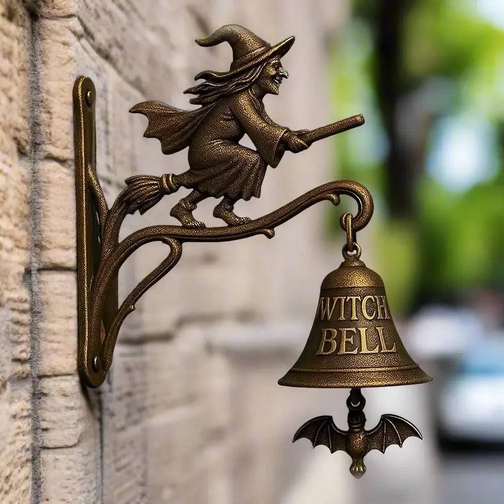Spooky Halloween Witch Door Bell Vintage Style Shopkeepers Bell Metal Door Chime - Gothic Bell for Witchy Home Front Door-MoonChildWorld