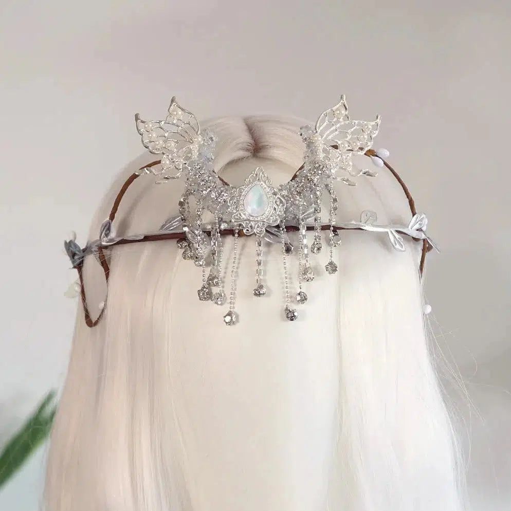 Wiccan Symbol Tiara Elf Crown Mystical Witch Hair Accessories-MoonChildWorld