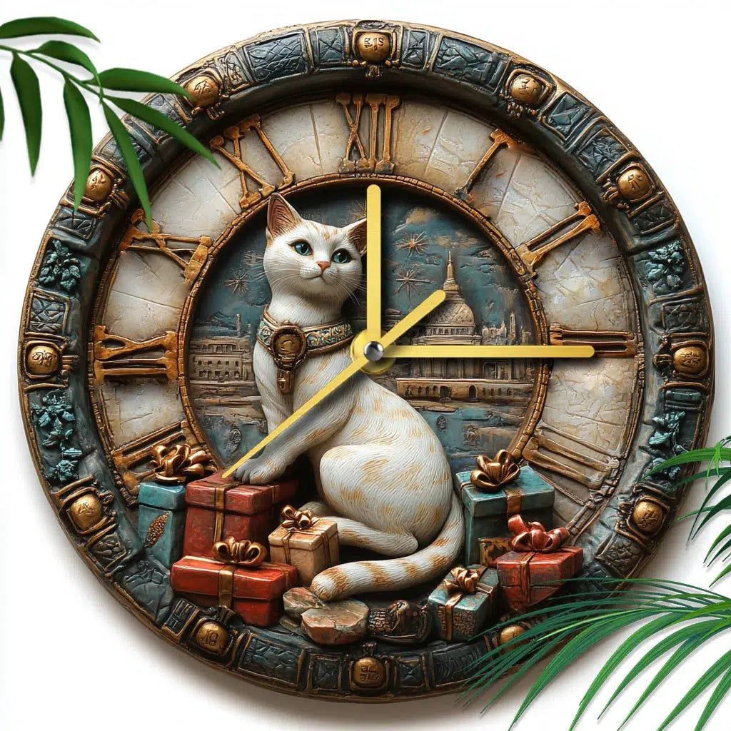 Siamese Cat Wall Clock for Cat Lovers-MoonChildWorld