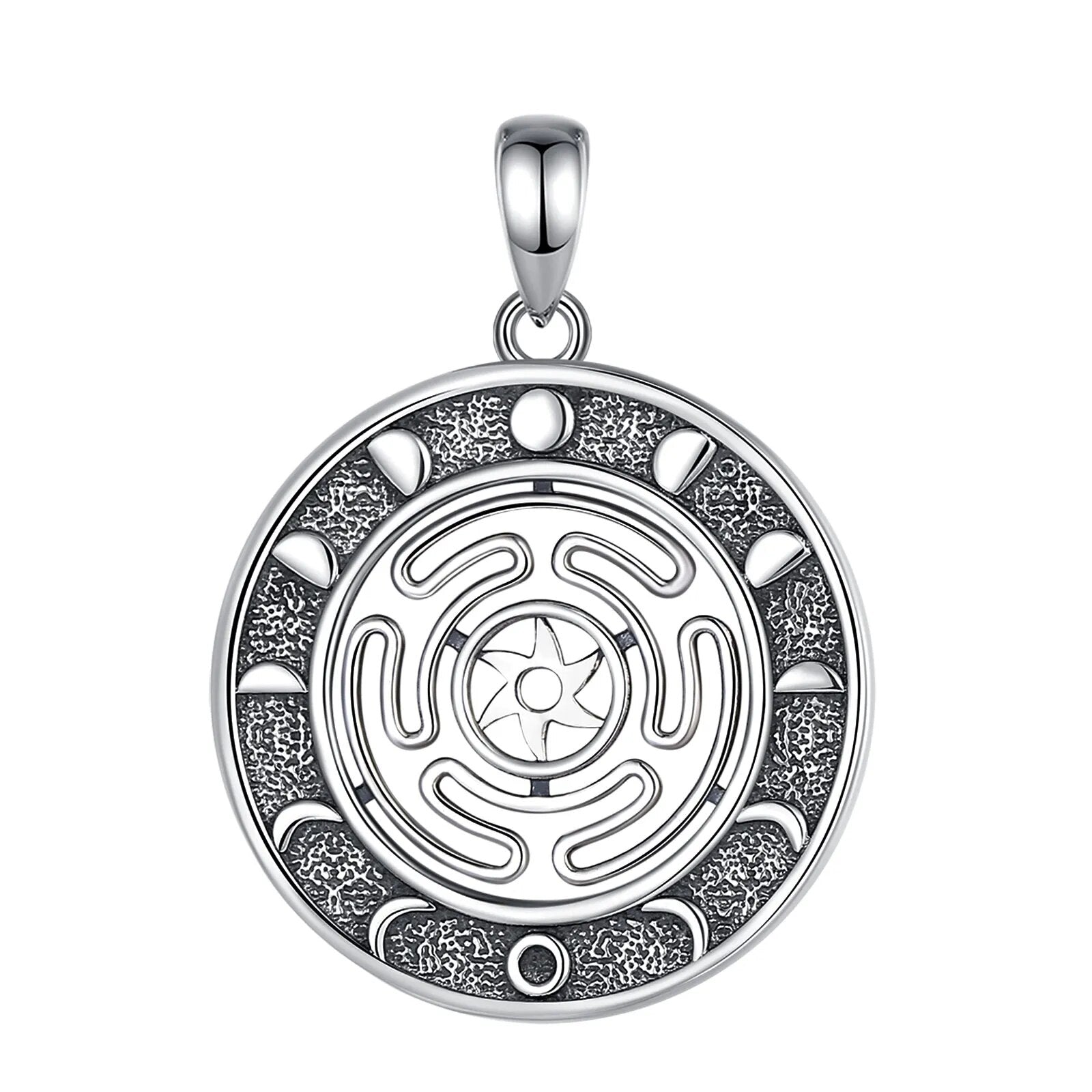 Hekate Wheel Necklace Moon Phases Witchcraft Jewelry-MoonChildWorld