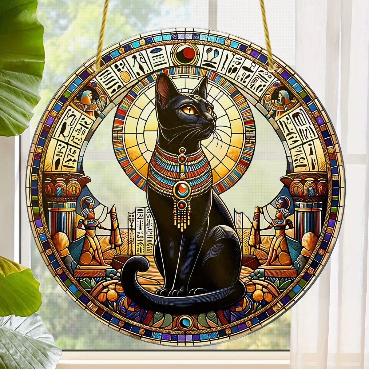 Egyptian Bastet Cat Goddess Suncatcher Spirit Cat Acrylic Sign-MoonChildWorld