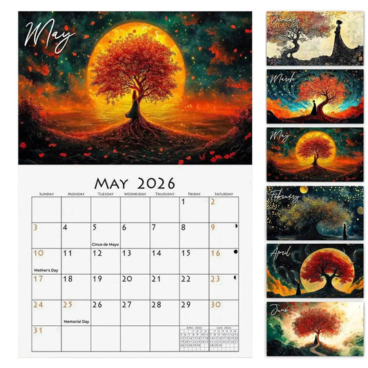 2026 Tree of Life Wall Calendar Monthly Planning Calendar for Wicca Pagan