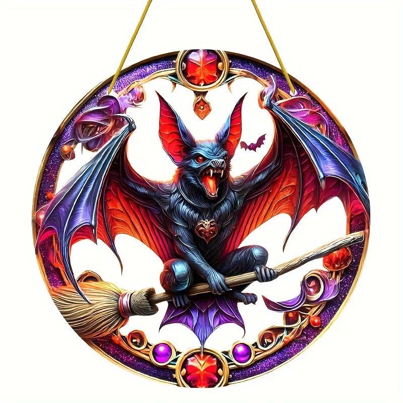 Gothic Bat Suncatcher Halloween Acrylic Sign-MoonChildWorld