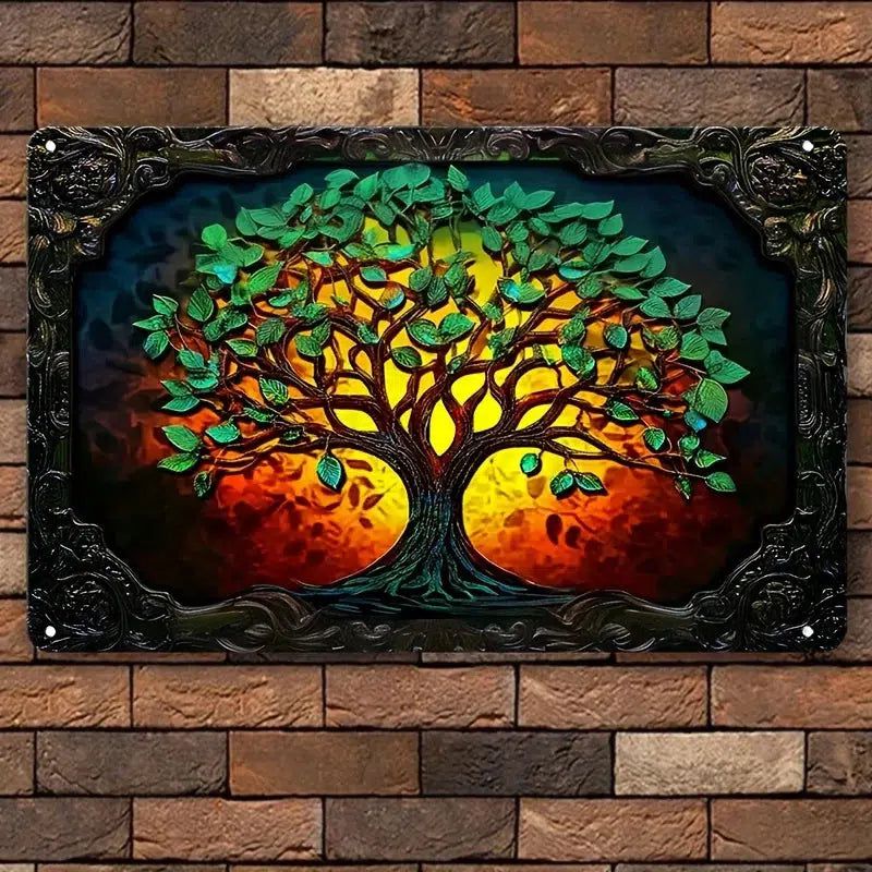 Tree Of Life Metal Sign Spiritual Tree Wall Art Tree of life Pagan Home Decor-MoonChildWorld