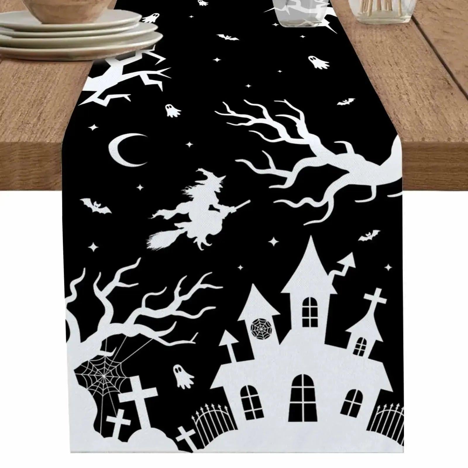 Halloween Witch Table Runner - Gothic Table Runner for Witch Home Decor-MoonChildWorld