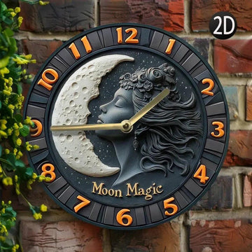 Magic Moon Goddess Wall Clock - Wicca Goddess Clock for Pagan Decor-MoonChildWorld