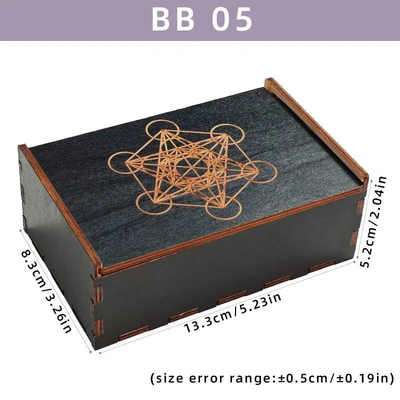 Tarot Cards Storage Box Crystals Jewelry Astrology Wooden Storage Box-MoonChildWorld