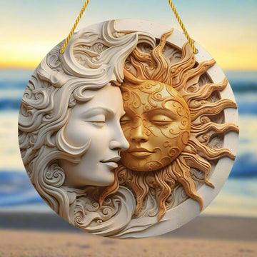 Sun Moon Acrylic Sign Celestial Sun Moon Suncatcher-MoonChildWorld