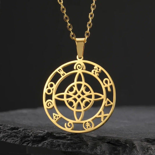 Greek Mythology Symbols Witch Knot Necklace Protection Amulet Wiccan Jewelry