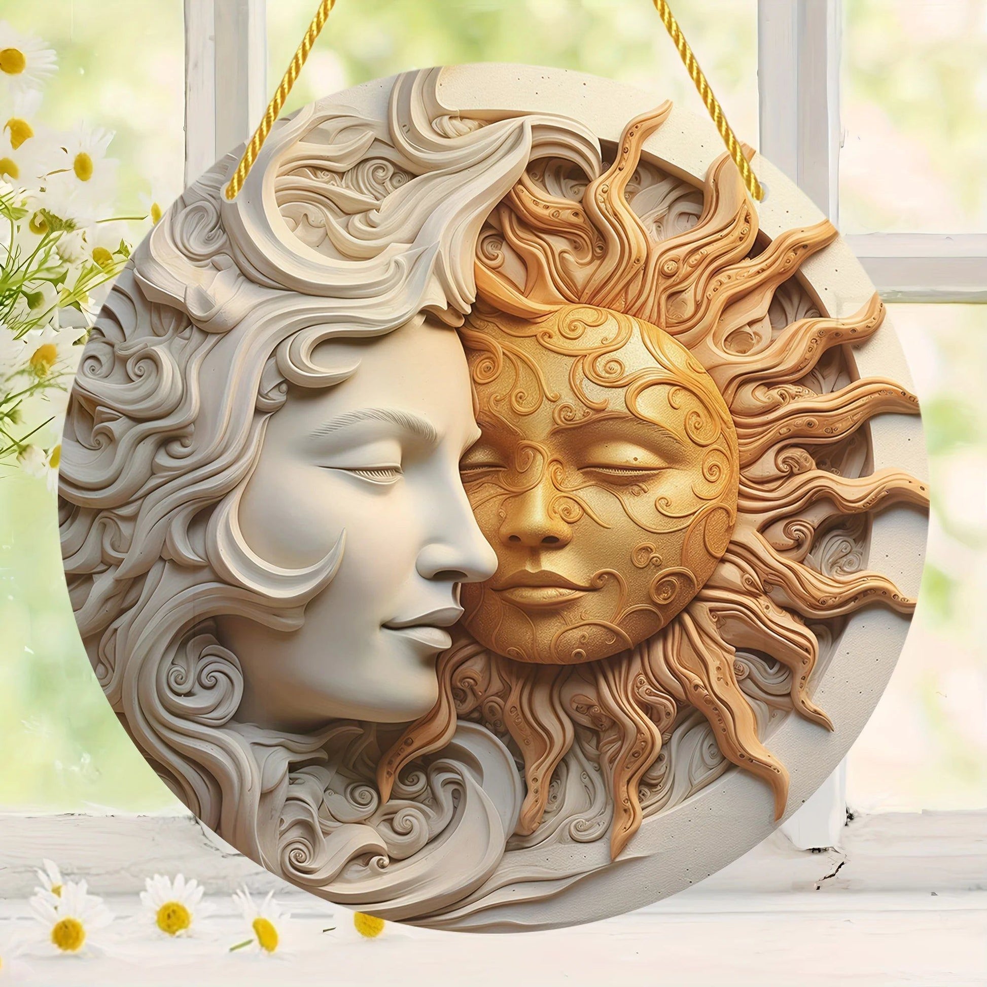 Sun Moon Acrylic Sign Celestial Sun Moon Suncatcher-MoonChildWorld