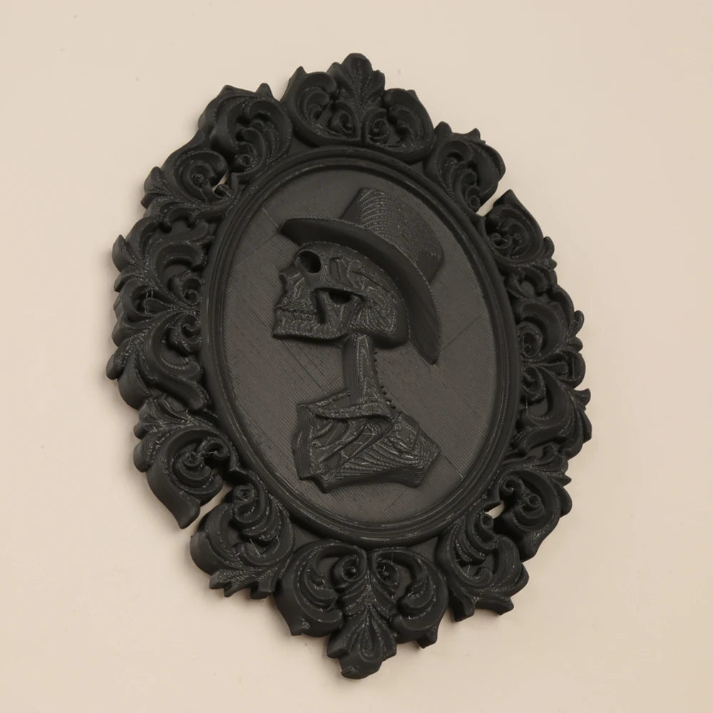 Retro Carved Gentleman Skull Wall Decorative Frame For Halloween Wall Decoration