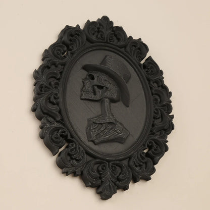 Retro Carved Gentleman Skull Wall Decorative Frame For Halloween Wall Decoration