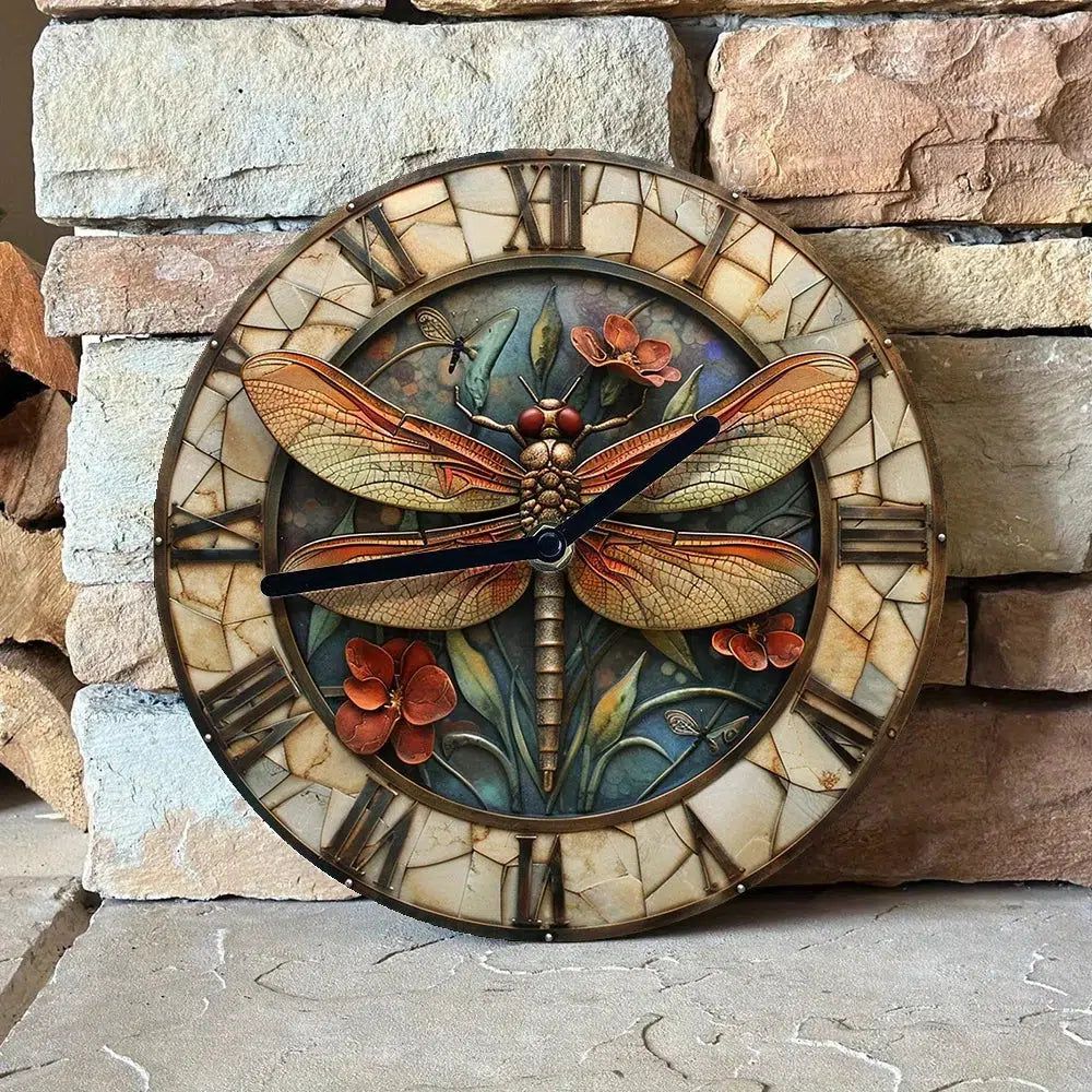 Dragonfly Wall Clock Vintage Wall Clock-MoonChildWorld