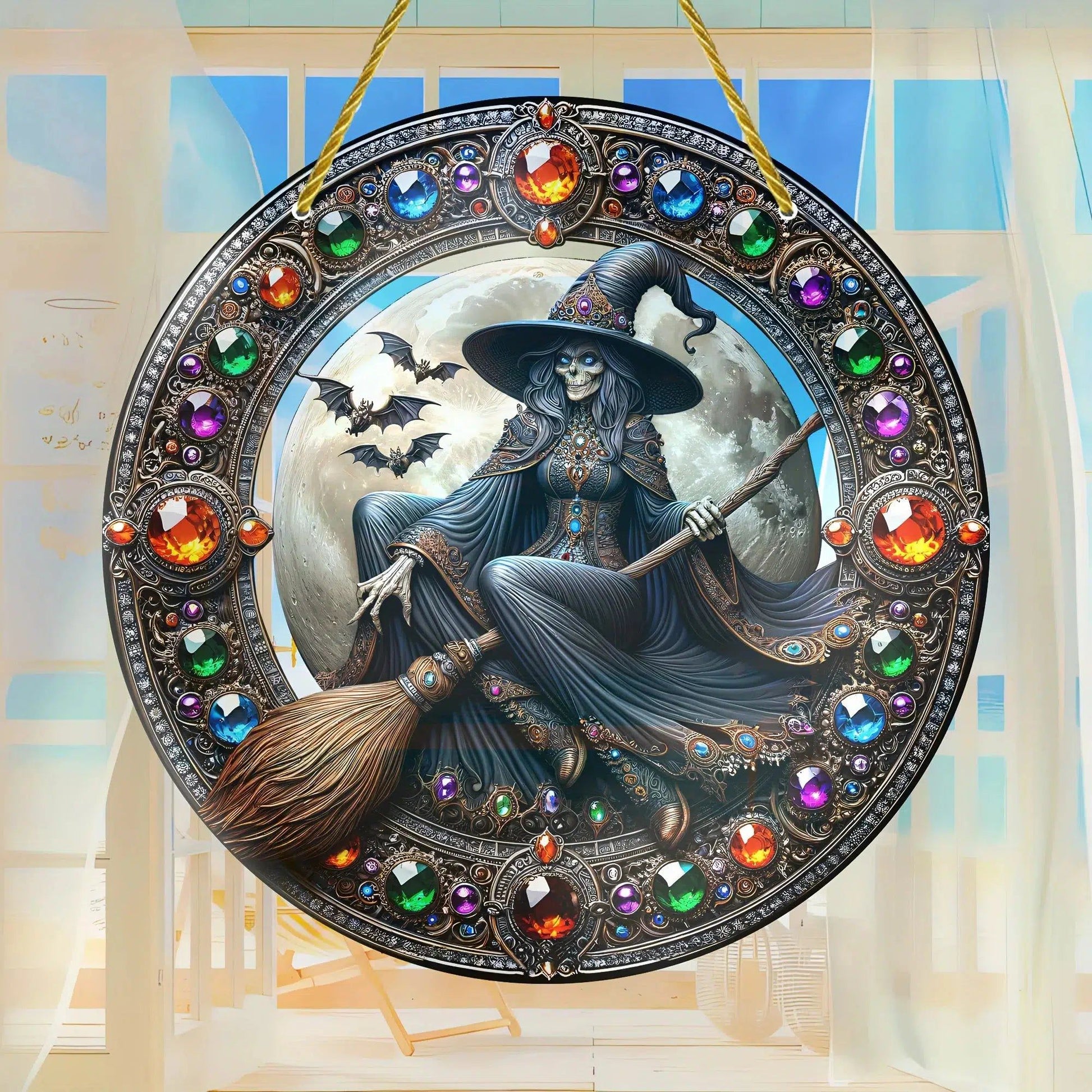 Halloween Witch Window Ornament Gothic Witch Suncatcher-MoonChildWorld