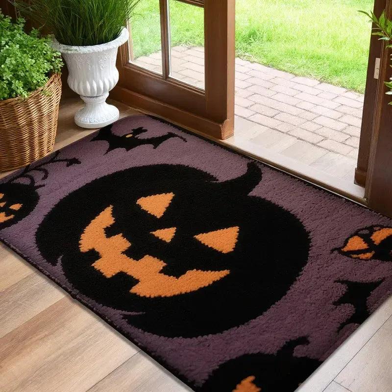 Spooky Halloween Doormat - Cute Ghost, Pumpkin and Black Cat Design Gothic Witch Home Decor-MoonChildWorld