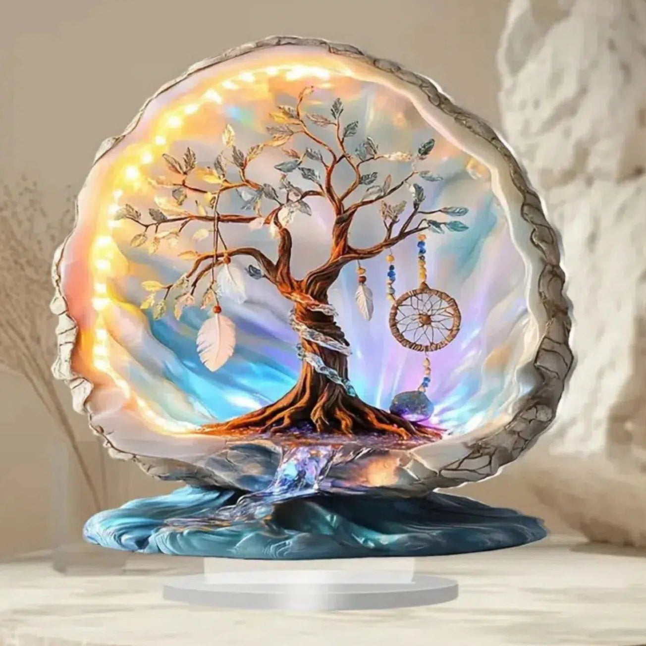 Spirit Tree of Life Table Ornament Wicca Tree of Life Acrylic Sign Pagan Desk Decor-MoonChildWorld