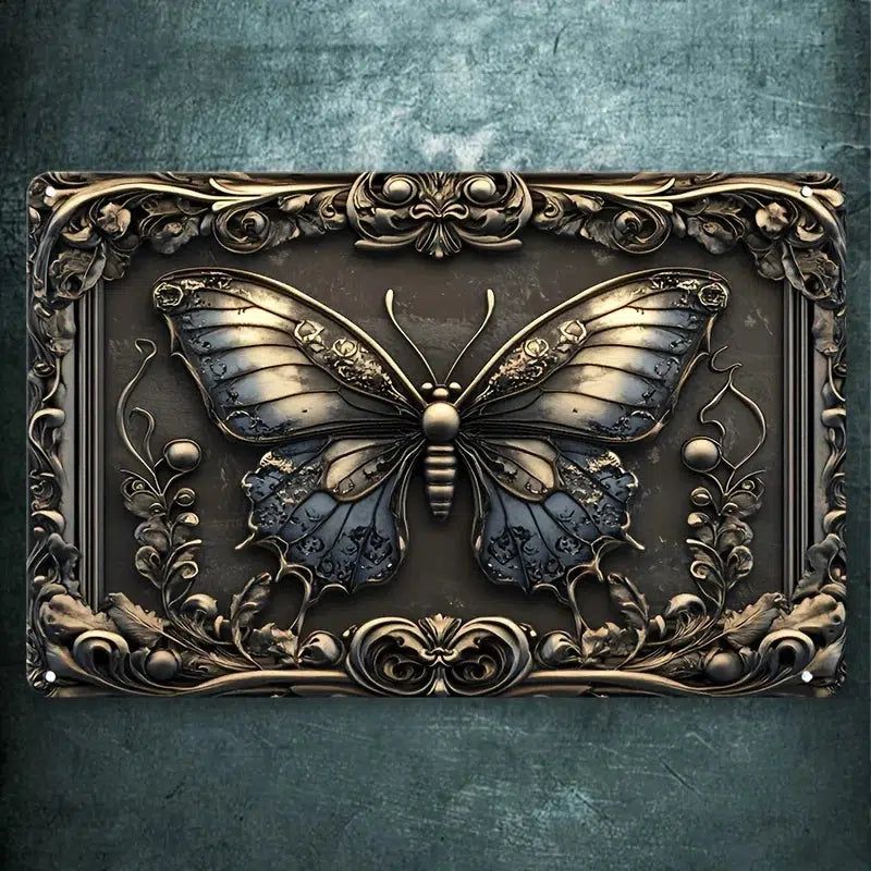 Charming Butterfly Wall Art Butterfly Metal Sign for Gothic Home Decor-MoonChildWorld