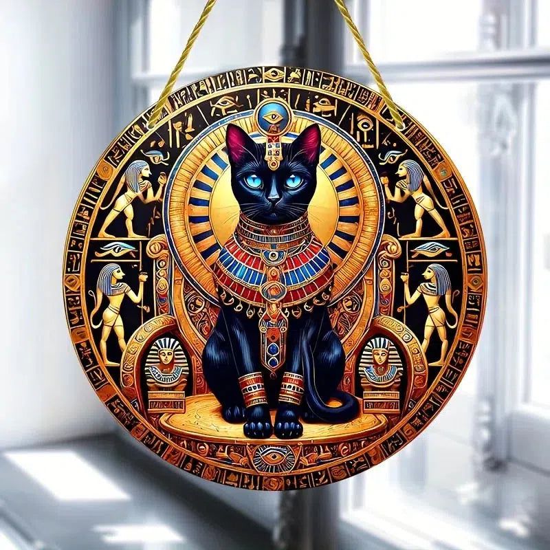 Egyptian Cat God Buster Suncatcher Egyptian Cat Window Art-MoonChildWorld