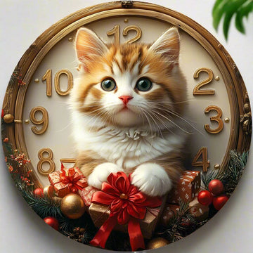 Persian Cat Wall Clock for Cat Lovers Christmas Decorations-MoonChildWorld