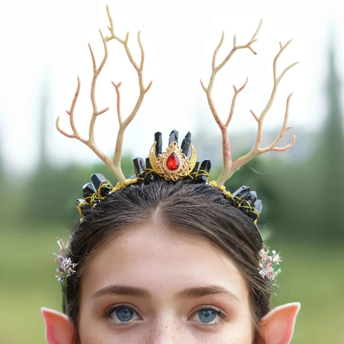 Wiccan Symbol Tiara Elf Crown Mystical Witch Hair Accessories-MoonChildWorld