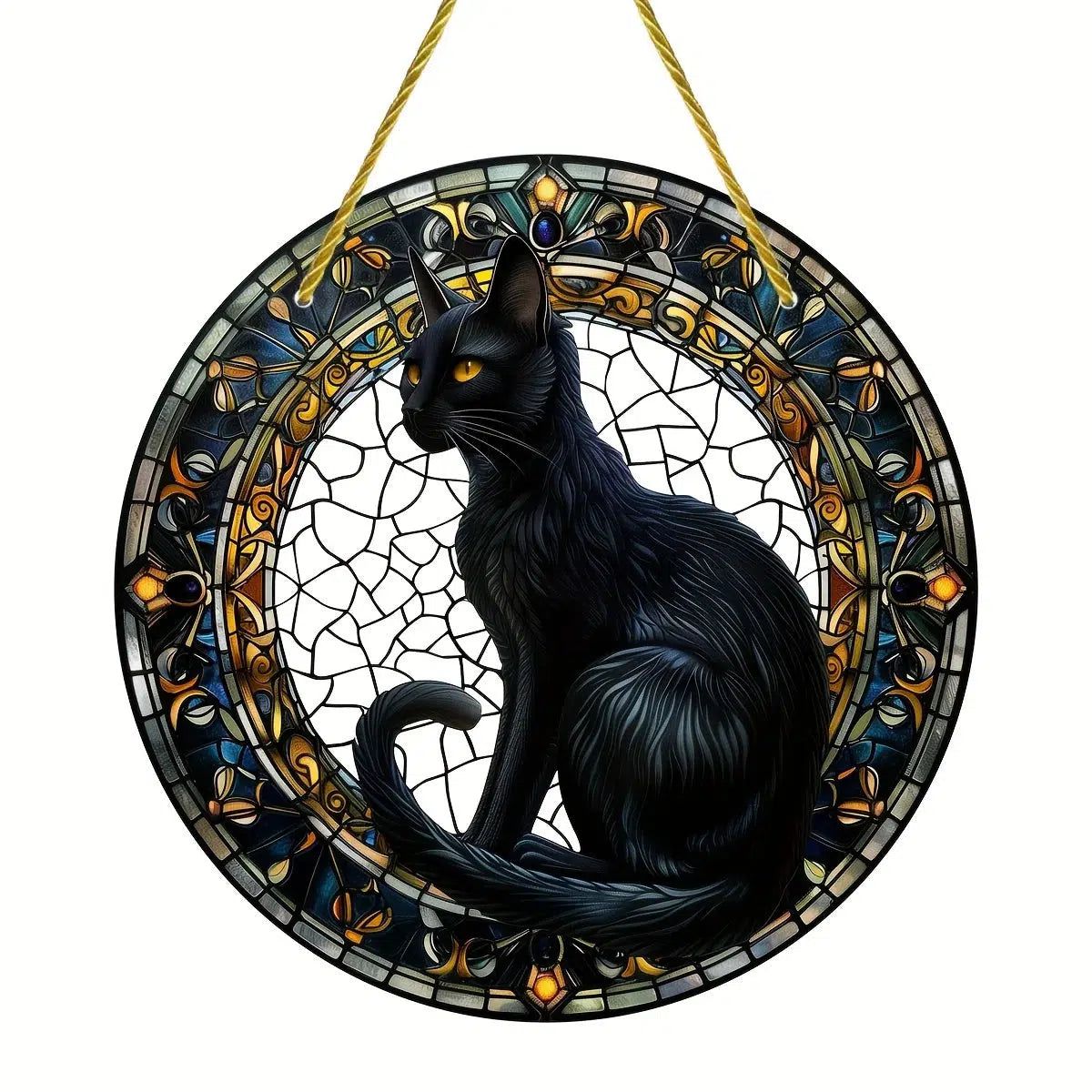 Occult Black Cat Suncatcher Witchy Acrylic Sign-MoonChildWorld