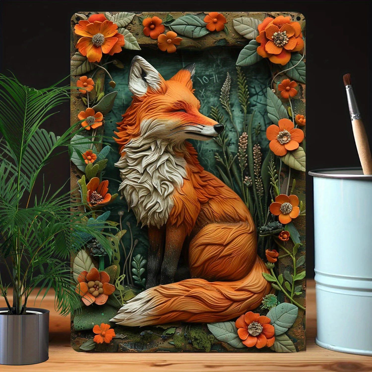 Fox Wall Art Spirit Fox Metal Sign for Wildlife Decor-MoonChildWorld