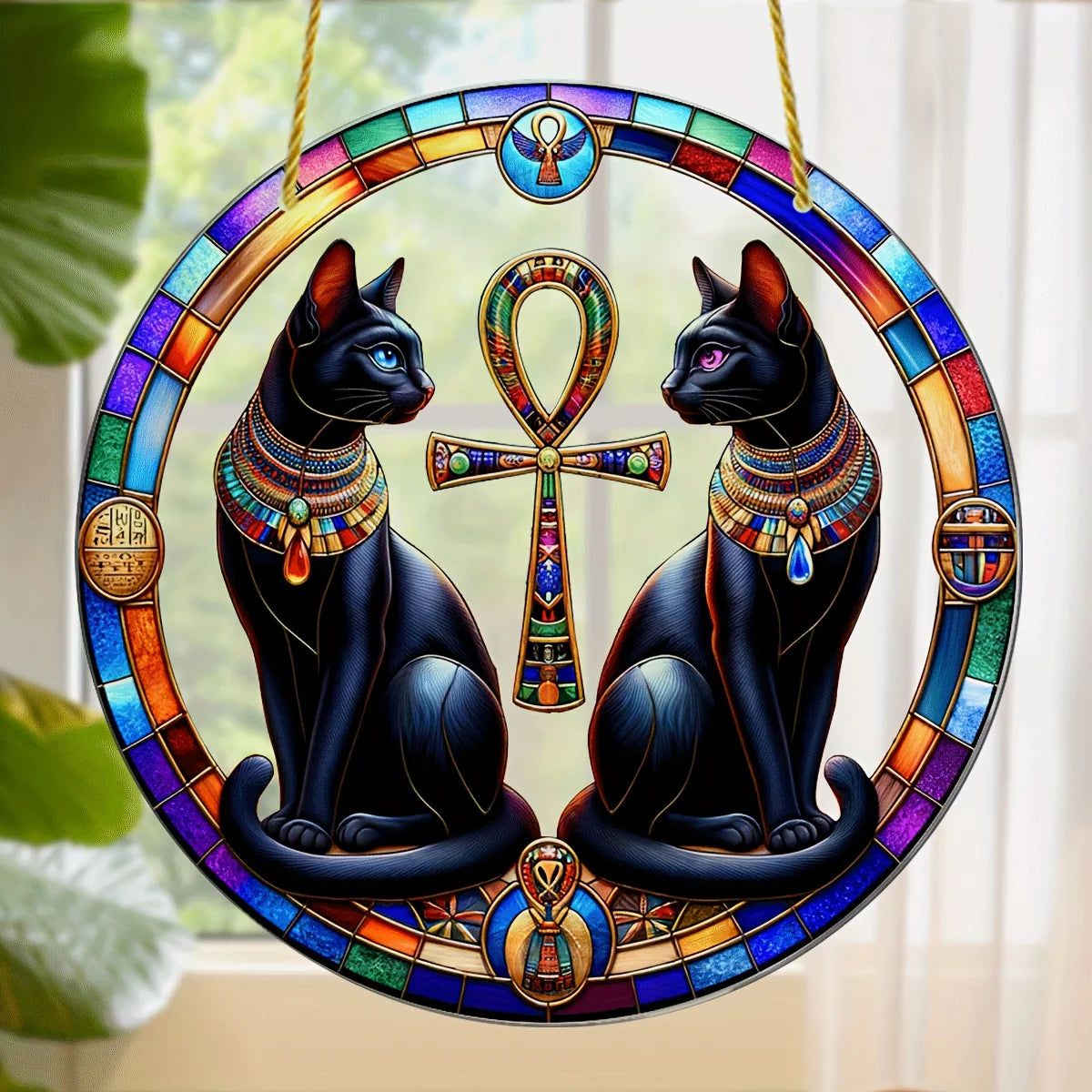 Egyptian Buster Cat Goddess Acrylic Suncatcher Ancient Egyptian Decor-MoonChildWorld