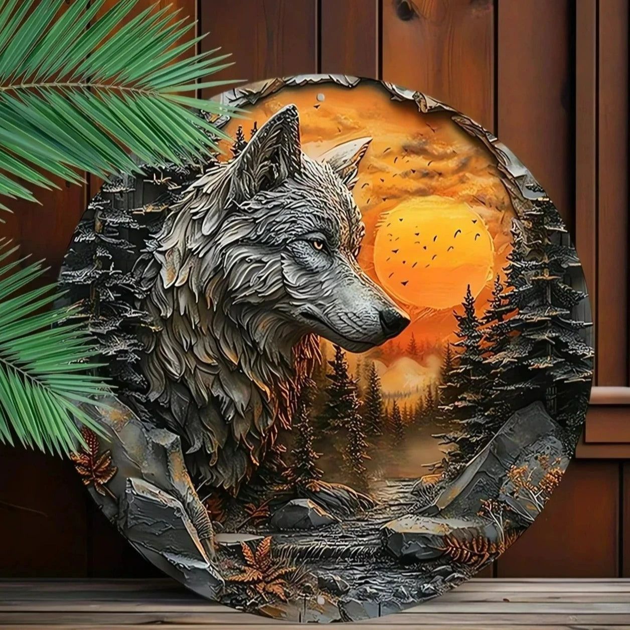 Spirit animal Moon Wolf Metal sign Witchy Home decor-MoonChildWorld