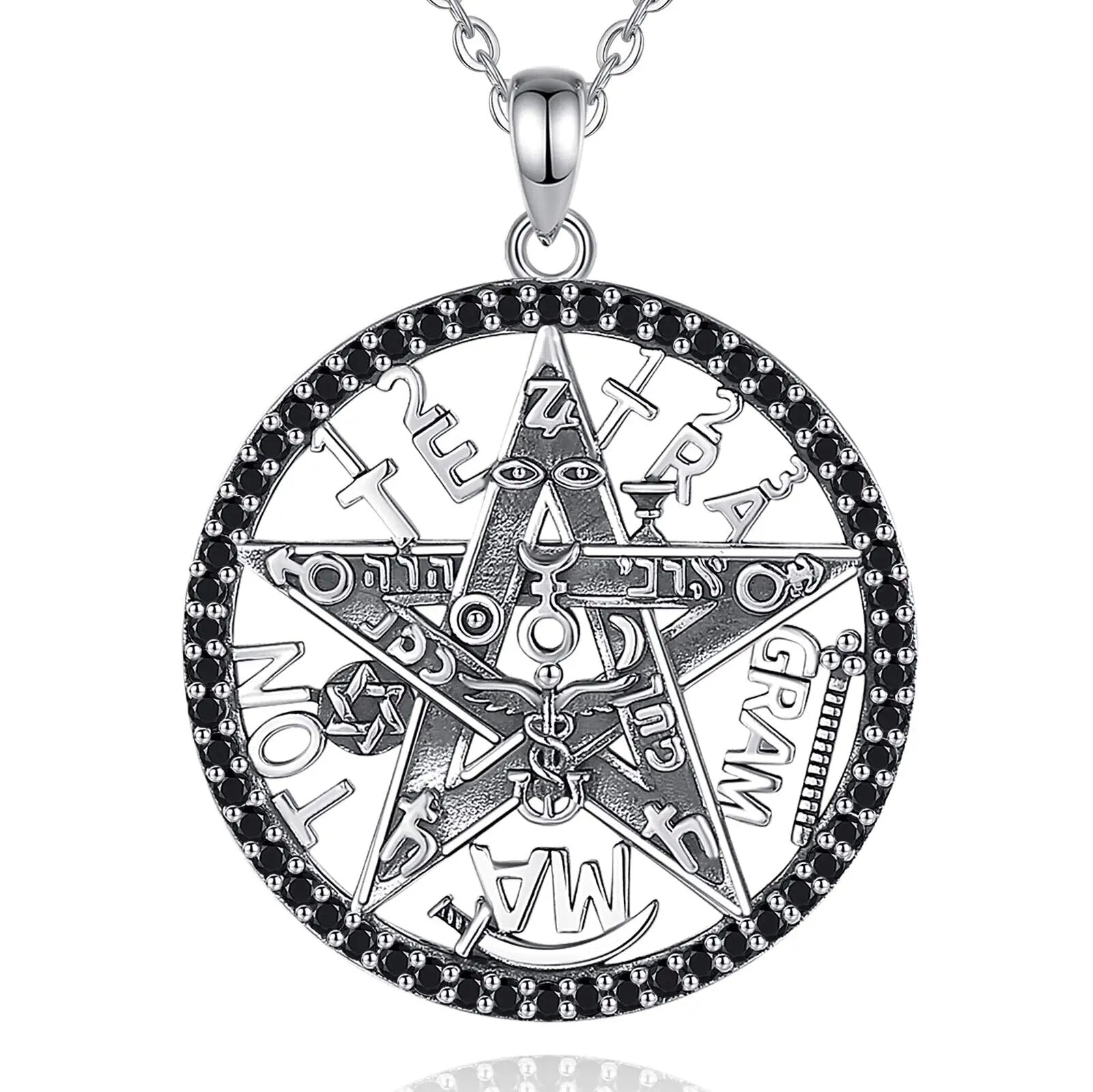 Pentagram Runes Necklace Wiccan Jewelry-MoonChildWorld
