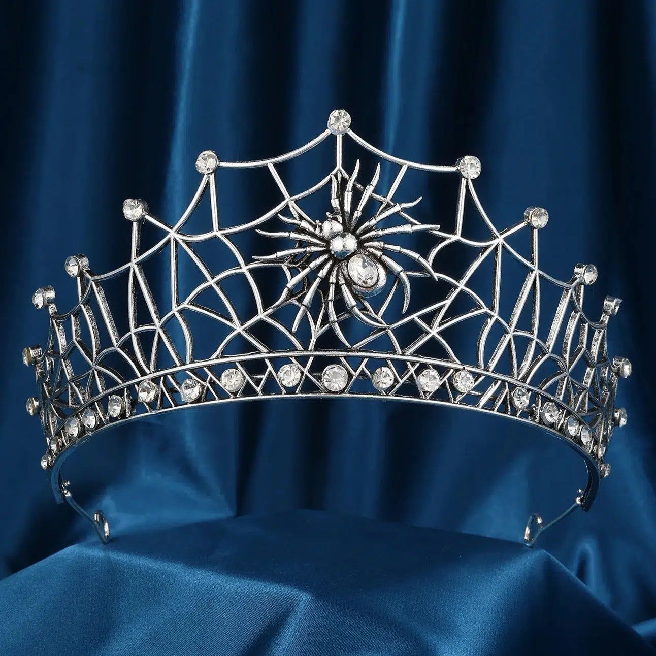 Gothic Spider Crystal Crown Witchy Tiaras for Halloween - Gothic Hair Accessories-MoonChildWorld