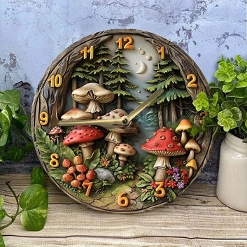 Forest Mushroom Wall Clock Witchy Home Decor