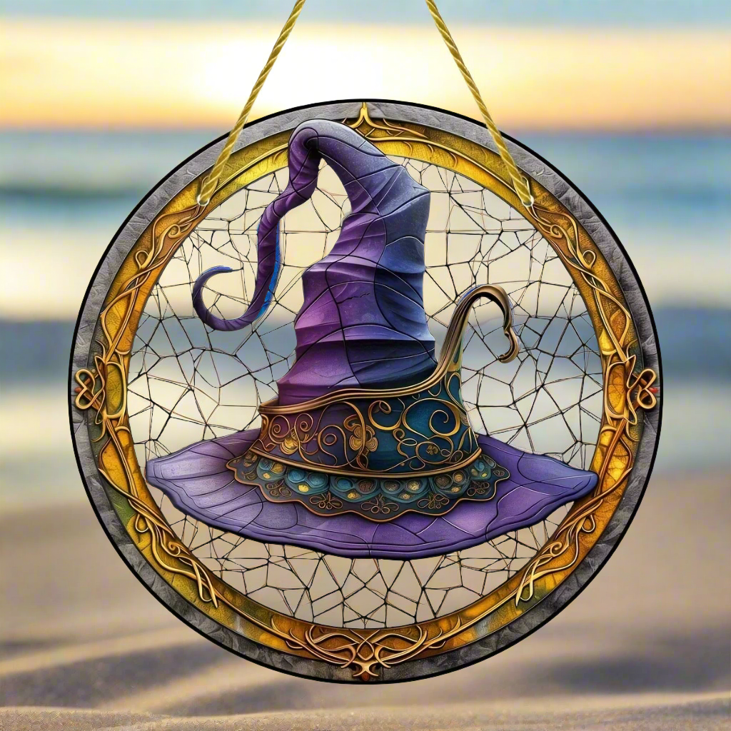 Magic Hat Witch Suncatcher Halloween Window Decor-MoonChildWorld