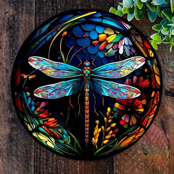 Beautiful Dragonfly Suncatcher Aesthetic Acrylic Round Sign