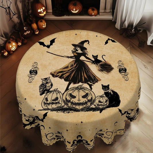 Vintage Witch Tablecloth for Halloween Home Decor
