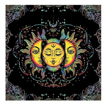 (Free Bag) Sun Moon Altar Tarot Card Tablecloth Wicca Altar Cloth