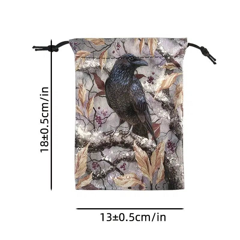 Crow Tarot Pouch Velvet Tarot Storage Bag Witch Tarot Bag-MoonChildWorld