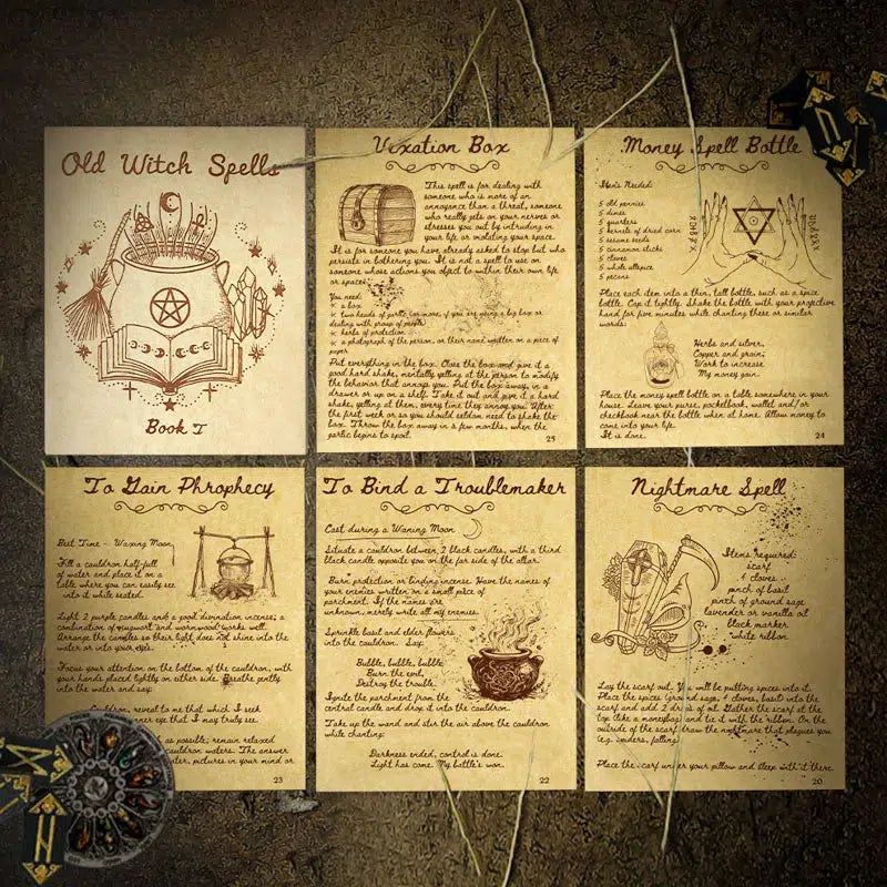 67 Pages Witch Spells 49 Printable Spells Writing Paper of Old Witchcraft Handwritten Wicca Spellbook-MoonChildWorld