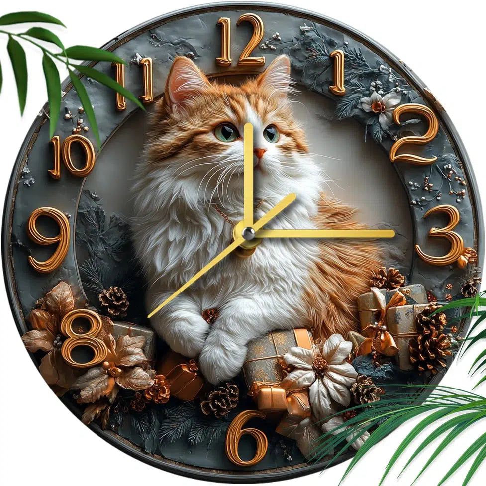 Persian Cat Siamese Cat Wall Clock for Cat Lovers-MoonChildWorld