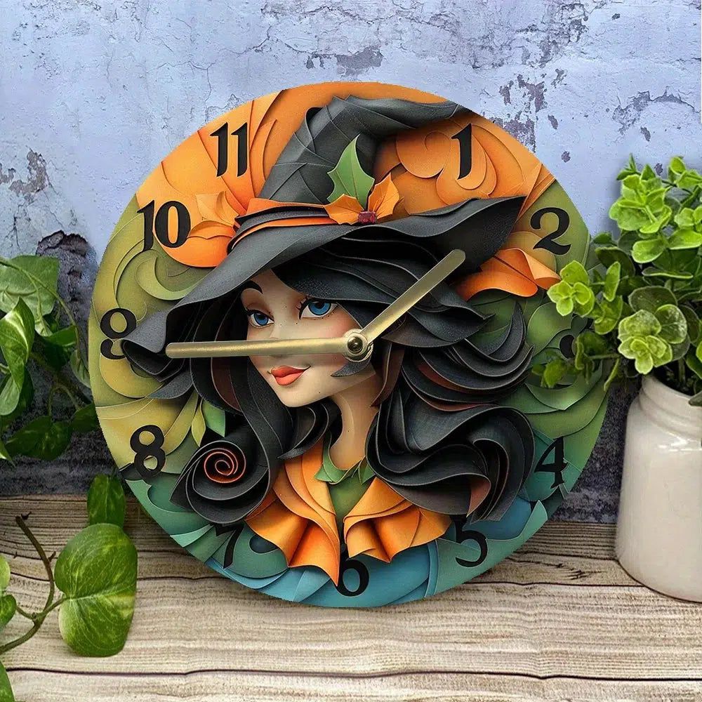 Vintage Witch Wall Clock-MoonChildWorld