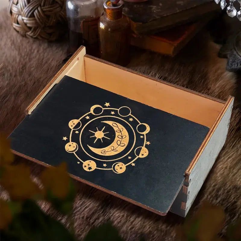 Witch Wood Storage Box Tarot Cards Storage Box Crystal Jewelry Box-MoonChildWorld