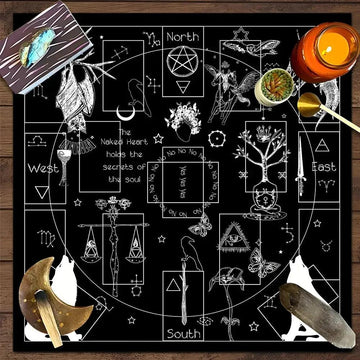 Gothic Witchcraft Altar Cloth Wicca Tarot Divination Table Cloth For Reading-MoonChildWorld